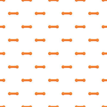 Orange dog bones creating a repetitive seamless pattern on a white background
