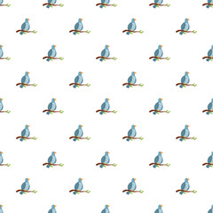 Obraz premium Many blue birds perching on branches repeat for a natural background