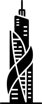 Icono de edificio de oficinas estilo plano SVG