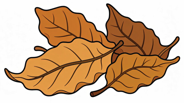 Brown autumn leaves on a branch.