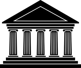 Fototapeta premium Icono de edificio de oficinas estilo plano SVG
