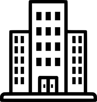Icono de edificio de oficinas estilo plano SVG