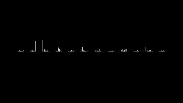 ultra hd audio spectrum animation with glowing waveform lines and dynamic equalizer black background, 4k video