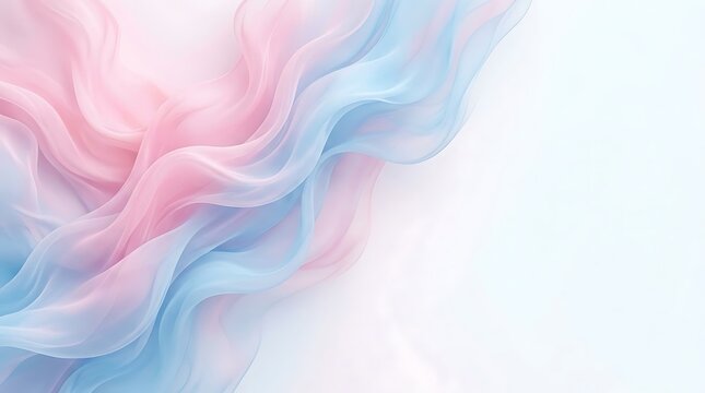 Vibrant pink and blue wavy patterns flow across a white background creating a beautiful abstract design.