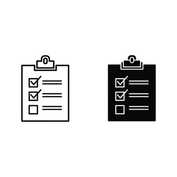 Two clipboard icons with checkmarks on a black background clipboard icon checkmark icon