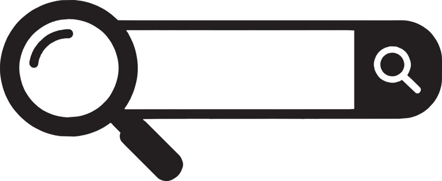 Search bar icon with magnifying glass symbol web search input field element for user interface design vector art