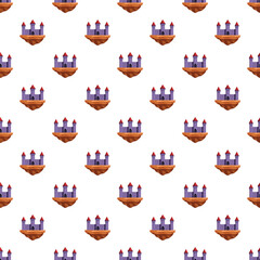 Naklejka premium Repeating floating castles creating a magical fantasy kingdom background