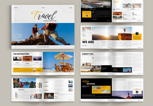Travel Agency Landscape Brochure Template