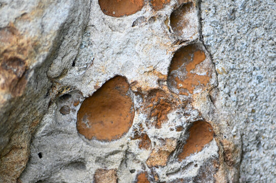 detail rock weathering and colors closeup