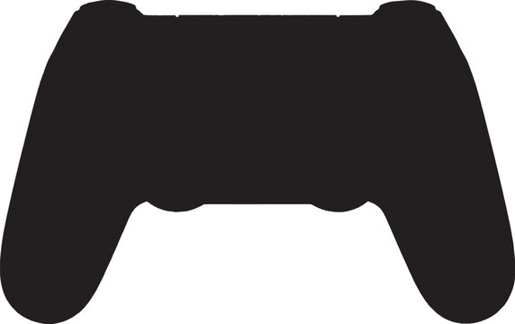 Black silhouette of a modern video game controller vector art