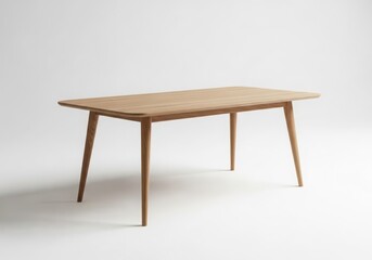 Fototapeta premium A Light Wooden Table With Four Tapered Legs