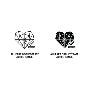 Ai heart orchestrate admin panel logo design with orchestrate technology innovative
