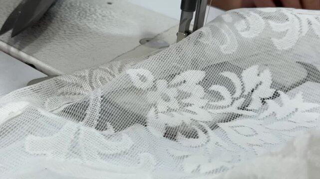 wedding dress detail sewing
