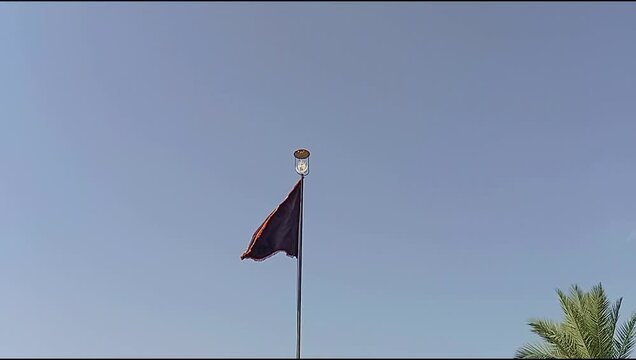 Black Alam Flag of Hazrat Abbas During Muharram in Pakistan