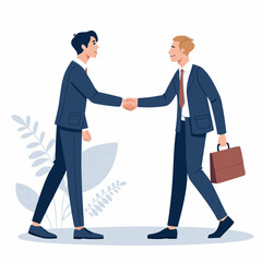 Fototapeta premium two business people shaking hands firmly in negotiation scene vector
