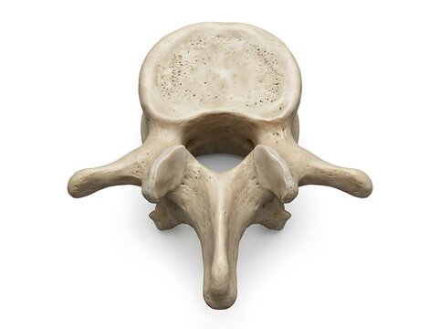 Human lumbar vertebra bone isolated on white background