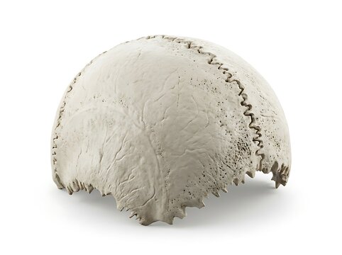 Human skull cap isolated on white background
