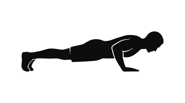 Man Performing Push Up Exercise In Silhouette