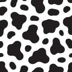 Fototapeta premium Seamless cow print animal pattern background black and white spotted texture with seamless background monochrome abstract wallpaper creative