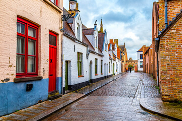 Naklejka premium A street in Bruges, Belgium