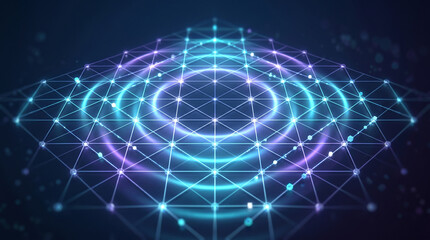 Naklejka premium Network Visualizing Geometric Shapes