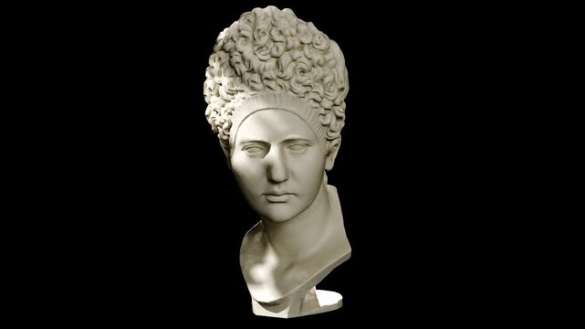 Classical Sculpture of Bust of Iulia Titi Rotation Animation
