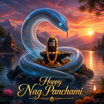 Serpentine water sculpture honors nag panchami festival