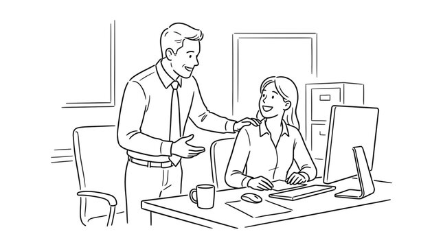 Business colleagues discussing work in office