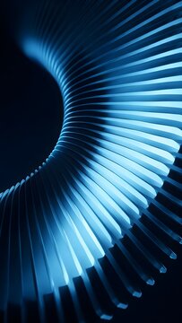 Abstract blue background with curved parallel lines and soft lighting, creating a futuristic and modern aesthetic with a sense of motion and depth