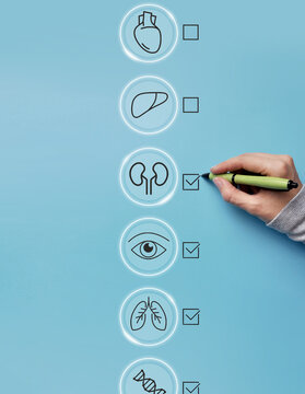 \Completing medical screening checklist for preventive healthcare examination and health assessment
