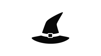 Fototapeta premium Witch Hat Silhouette Against A White Background Silhouette