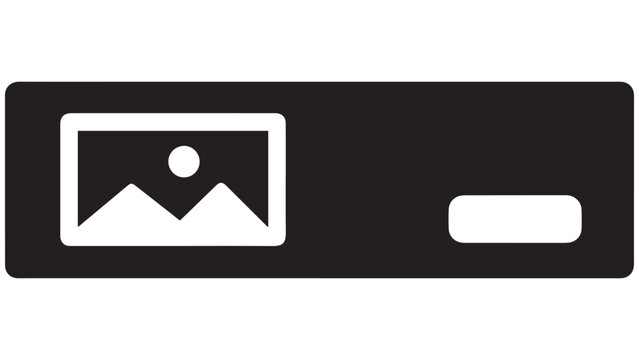 Minimal image placeholder icon on dark background representing missing media, photo preview, empty file, and multimedia content interface