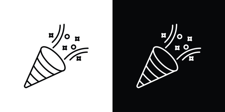 Confetti icon line glyph pack