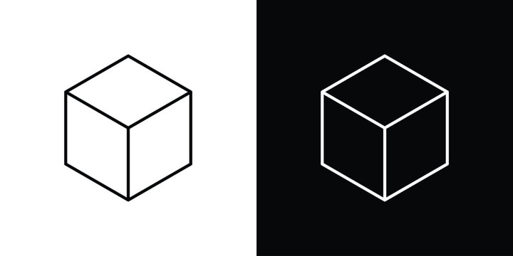 Cube icon line glyph pack