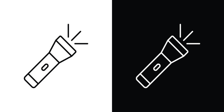 Flashlight icon line glyph pack