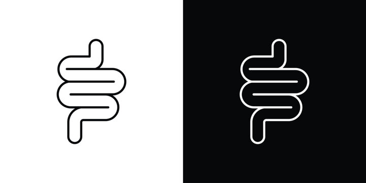Intestine icon line glyph pack