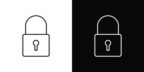 Lock icon line glyph pack © Haider