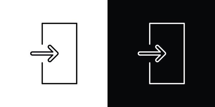 Log in icon line glyph pack