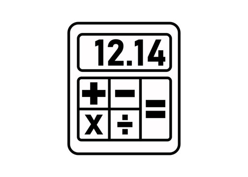 Calculadora con n&uacute;meros en pantalla y s&iacute;mbolos matem&aacute;ticos