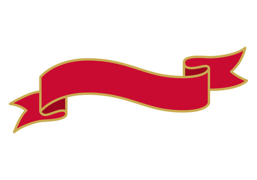 Cinta roja elegante con borde dorado