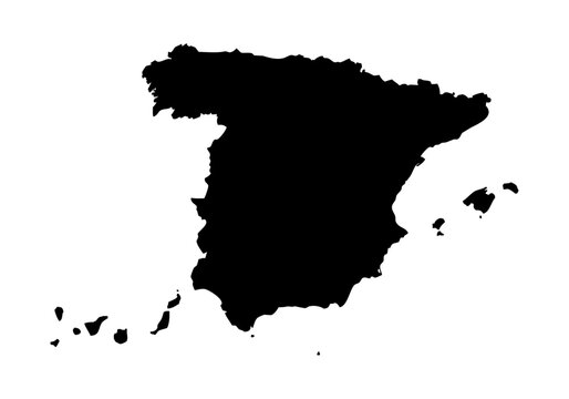 Mapa de espa&ntilde;a en silueta negra