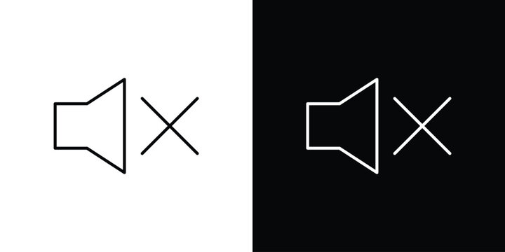 Mute icon line glyph pack