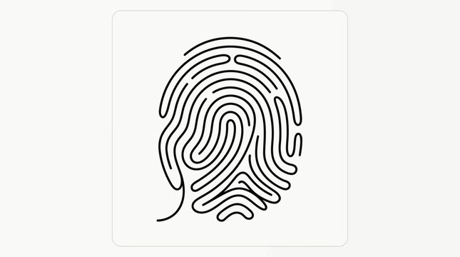 Abstract Fingerprint Graphic Icon - Identity, Security, and Uniqueness Concept
