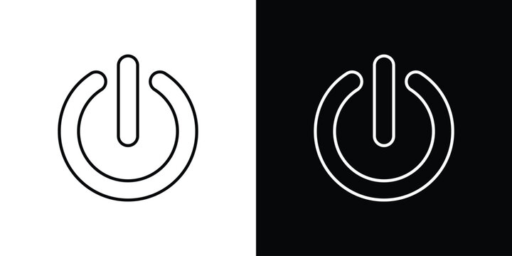 Power button icon line glyph pack