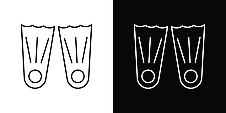Scuba diving icon line glyph pack