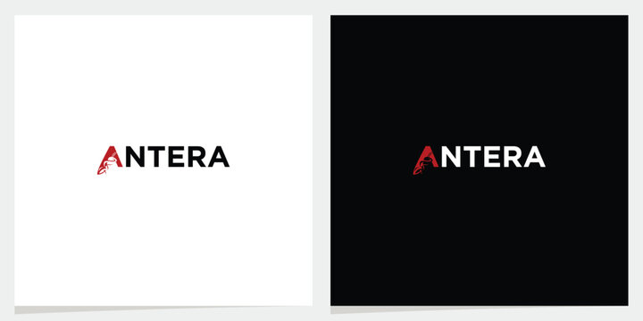 Antera Hidden Ant Wordmark Logo. Minimalist, modern, and scalable vector design.