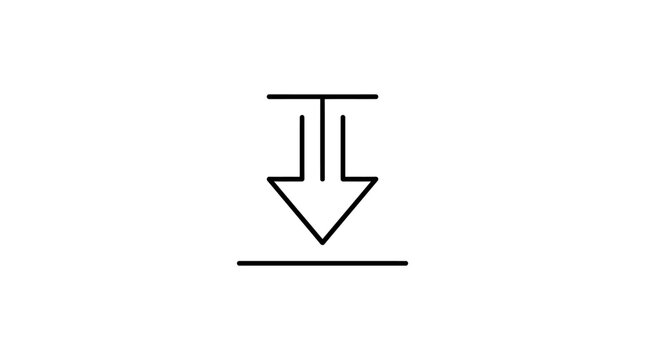 Simple Down Arrow Icon, Minimalist Design, Vector Graphic