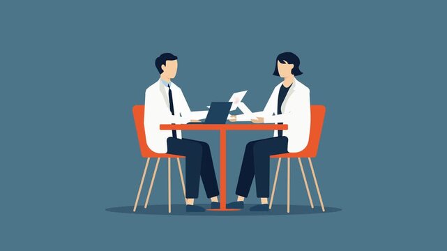 Professional healthcare animation showing doctors reviewing medical reports and discussing patient diagnosis. Ideal for telemedicine, healthcare services, clinics and medical education.