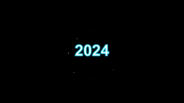 Glowing blue neon number 1927 to 2027 animation on a black background for countdown or timeline visuals
