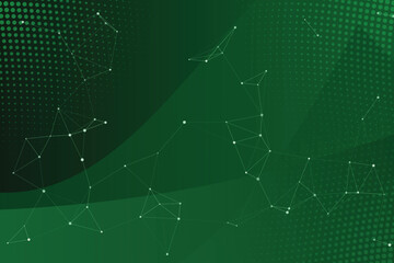 Geometric crimson data constellation network visualization nodes connections green © Solaiman77